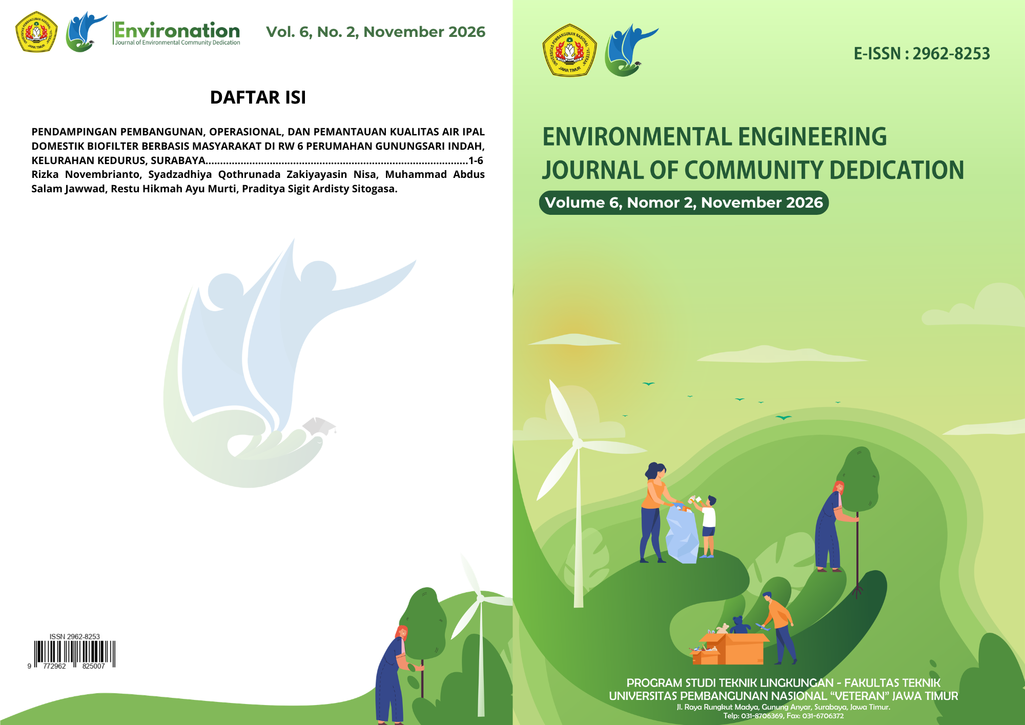 					View Vol. 6 No. 2 (2026): Jurnal Environation
				