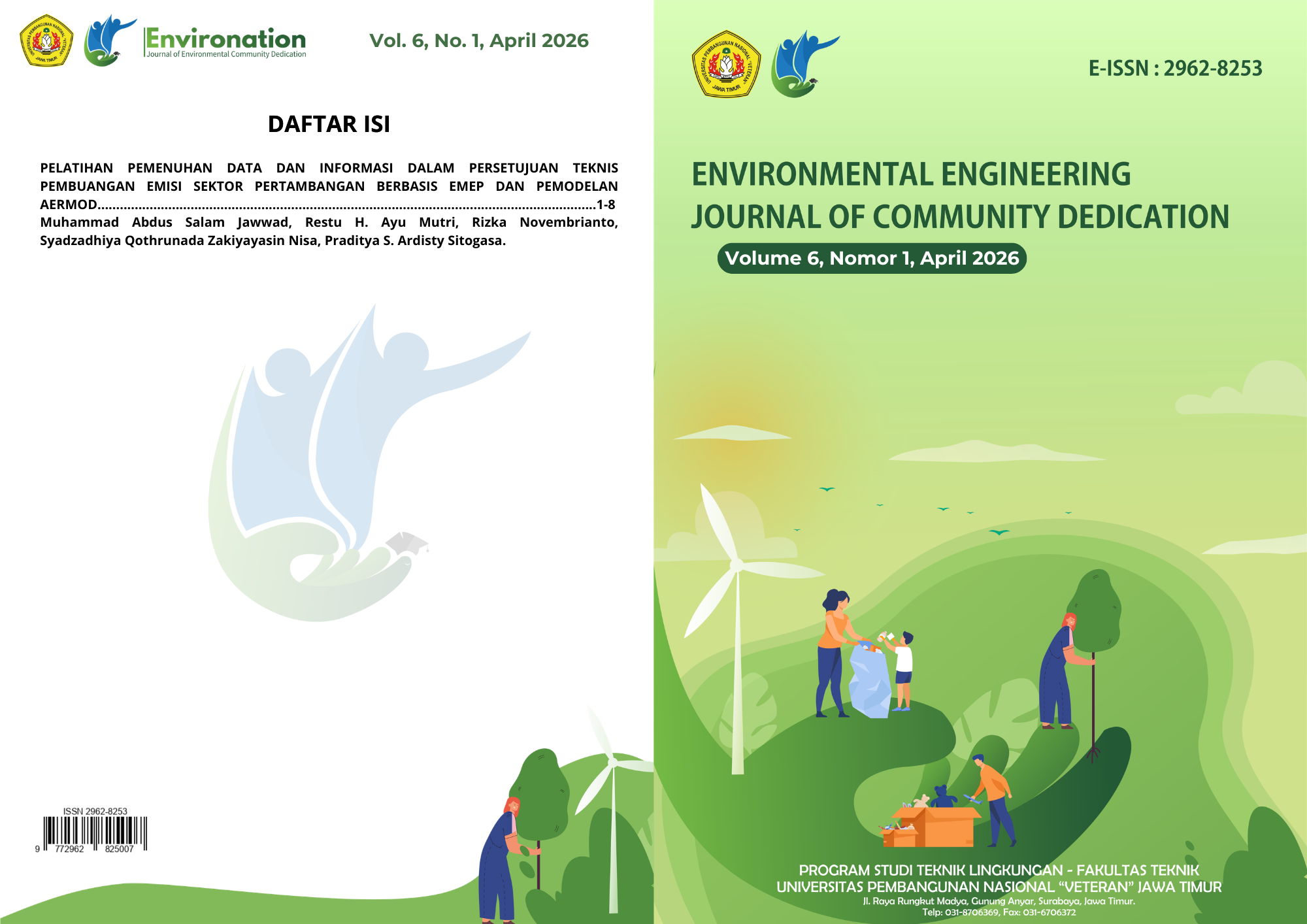 					View Vol. 6 No. 1 (2026): Jurnal Environation
				